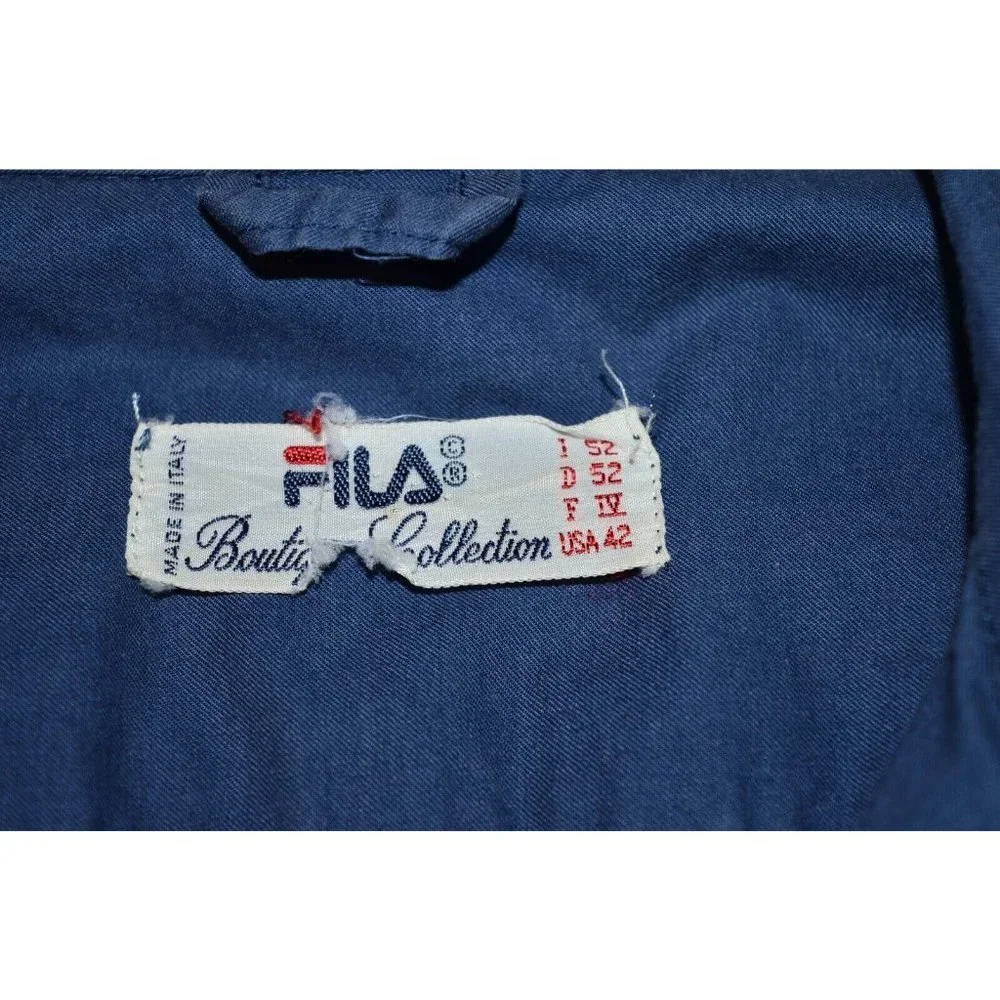 Vtg Fila Men's‎ Convertible Jacket Vest Blue Italy Sz 42 Flaw Zip off sleeves